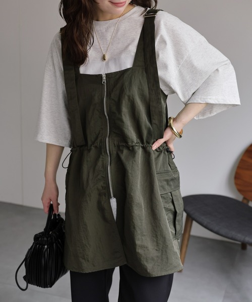 「ap retro」 ベスト FREE カーキ レディース_画像9