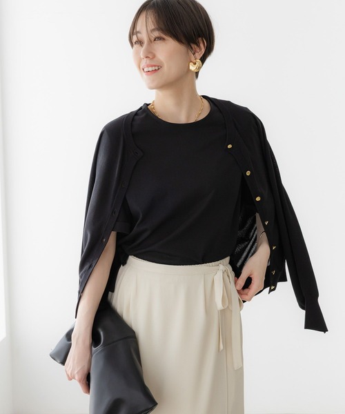 「Elura」 ニットカーディガン LARGE ネイビー レディース_画像6