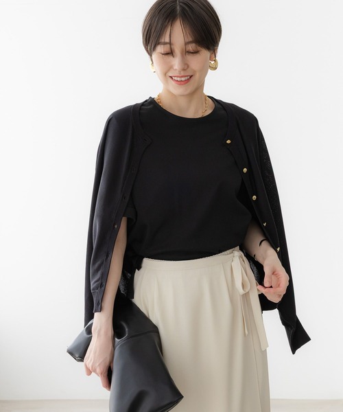 「Elura」 ニットカーディガン LARGE ネイビー レディース_画像7