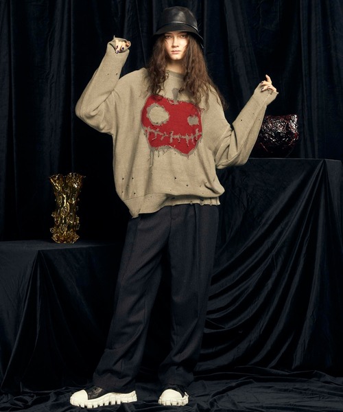 「MAISON SPECIAL」 長袖ニット 1 グレイッシュベージュ メンズ_画像7