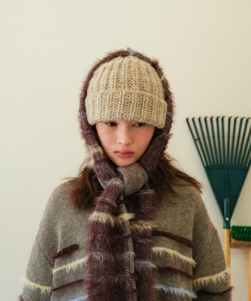 PAMM（パム） マフラー ストール フレットボーダーニットマフラー