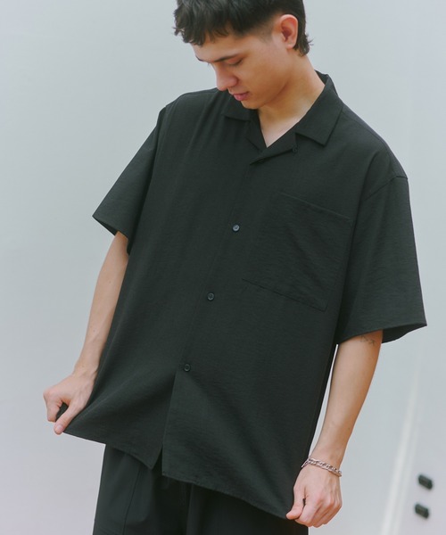 MAISON CLUB（メゾンクラブ） シャツ 半袖 「MAISON CLUB」Open Collar