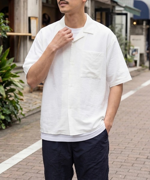 MAISON CLUB（メゾンクラブ） シャツ 半袖 「MAISON CLUB」Open Collar