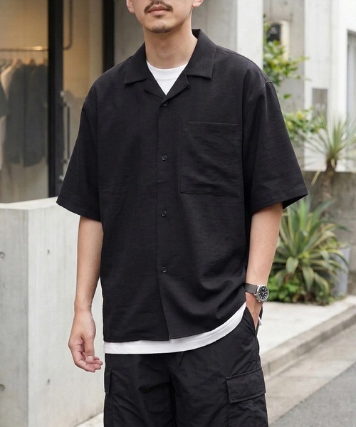 MAISON CLUB（メゾンクラブ） シャツ 半袖 「MAISON CLUB」Open Collar