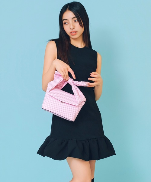 Casselini（キャセリーニ） ハンドバッグ ラインストーン×BOWバッグ 