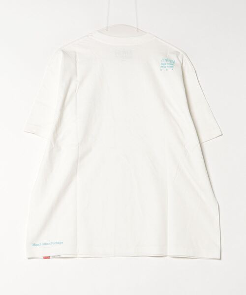 「Manhattan Portage」 半袖Tシャツ L ブラック×ホワイト レディース_画像2