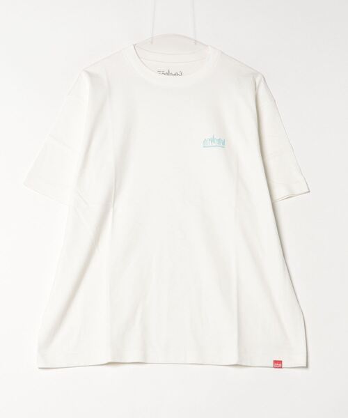 「Manhattan Portage」 半袖Tシャツ L ブラック×ホワイト レディース_画像4