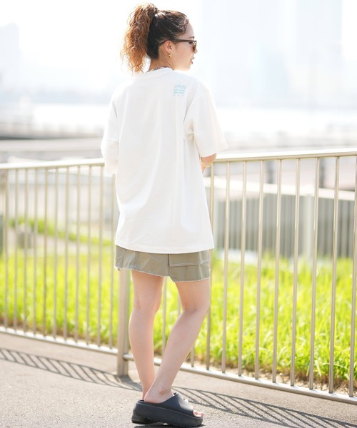 「Manhattan Portage」 半袖Tシャツ L ブラック×ホワイト レディース_画像8