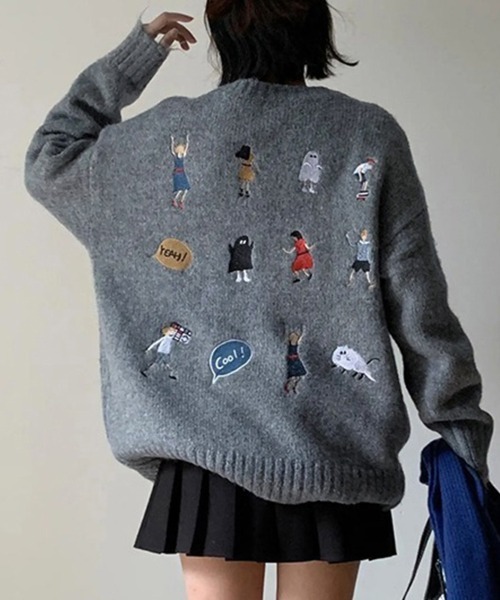ニット セーター 刺繍入りデザインニット レディース : ZOZOTOWN Yahoo