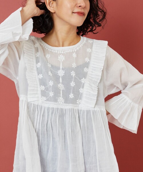 「Freada」 長袖ブラウス ONE SIZE ブラック レディース_画像2