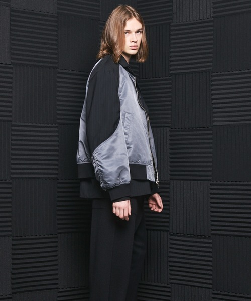 26SS MAISON SPECIAL MA-1ドッキングテーラードジャケット黒 MAISON SPECIAL（メゾンスペシャル） ブルゾン アウター 「UNISEX」MA