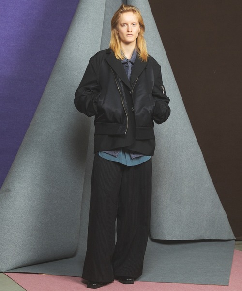 今週限定価格！MAISON SPECIAL MA-1スリーブテーラードジャケット MAISON SPECIAL（メゾンスペシャル） ブルゾン アウター 「UNISEX」MA