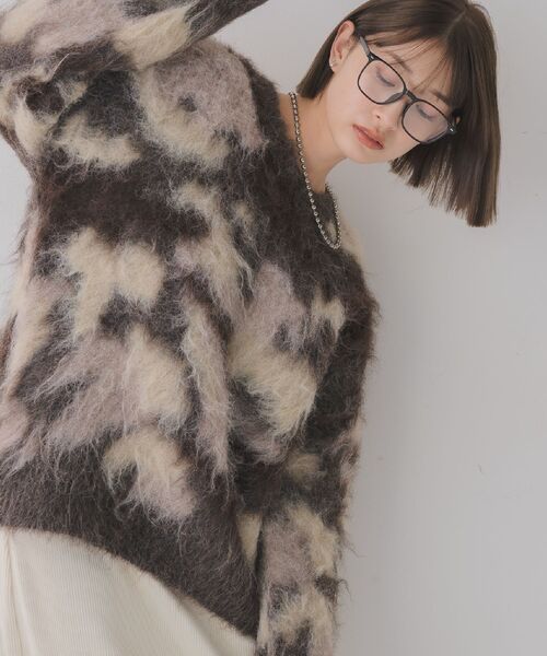 「RETRO GIRL」 長袖ニット FREE グレー レディース_画像2