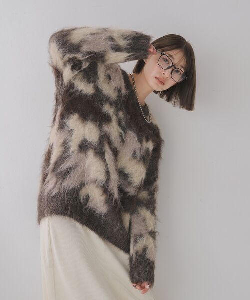 「RETRO GIRL」 長袖ニット FREE グレー レディース_画像4
