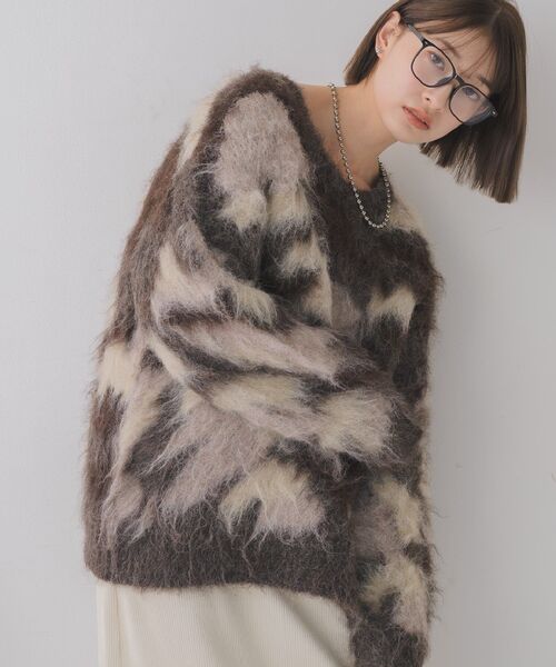 「RETRO GIRL」 長袖ニット FREE グレー レディース_画像5