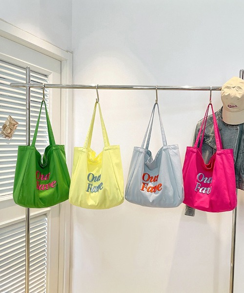 c.u.l トートバッグ 通学 A4収納可 大容量 ワンポイント 刺繍 トート