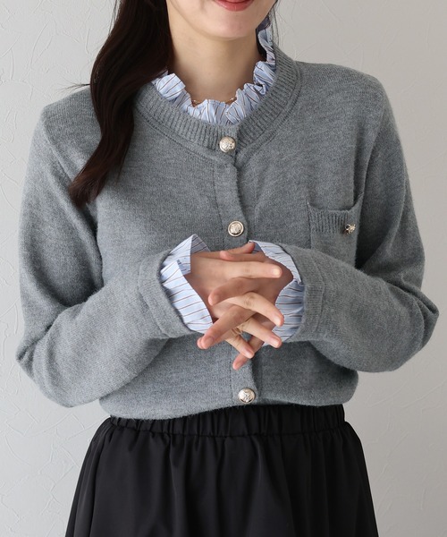 「BLUEEAST」 ニットカーディガン MEDIUM チャコールグレー レディース_画像8