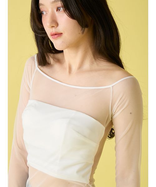 LILY BROWN（リリーブラウン） tシャツ シアーファンデノンワイヤー
