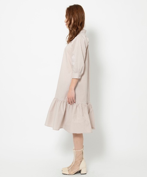 「AND COUTURE」 7分袖ワンピース MEDIUM ベージュ レディース_画像2