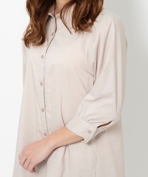 「AND COUTURE」 7分袖ワンピース MEDIUM ベージュ レディース_画像4