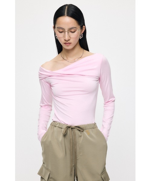 MOUSSY（マウジー） tシャツ ASYMMETRY TWIST NECK トップス