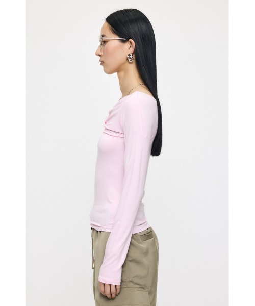 MOUSSY（マウジー） tシャツ ASYMMETRY TWIST NECK トップス