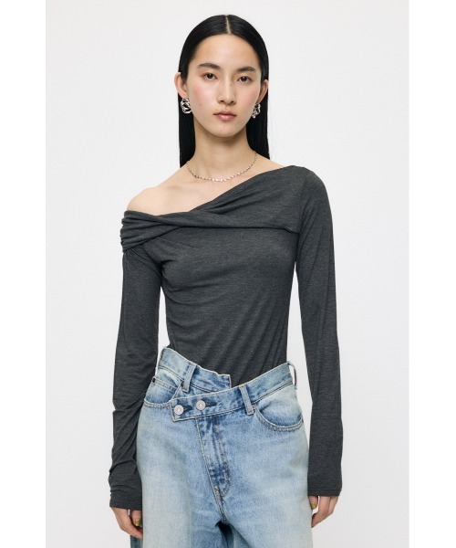 MOUSSY（マウジー） tシャツ ASYMMETRY TWIST NECK トップス