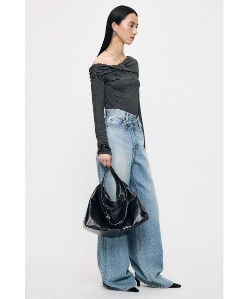 MOUSSY（マウジー） tシャツ ASYMMETRY TWIST NECK トップス