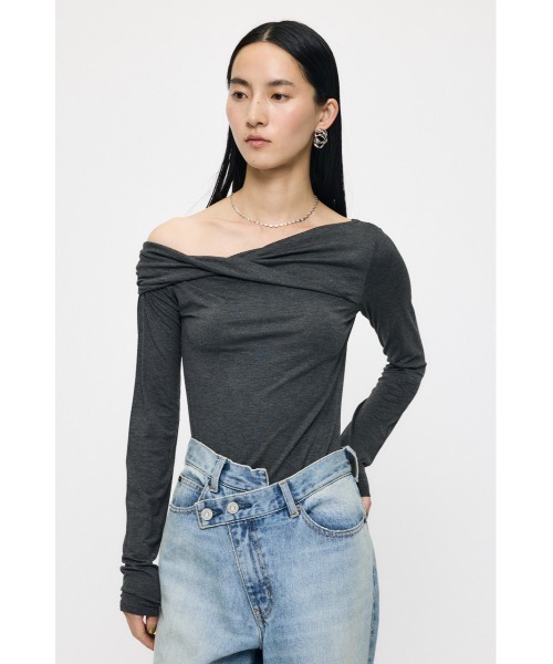 MOUSSY（マウジー） tシャツ ASYMMETRY TWIST NECK トップス