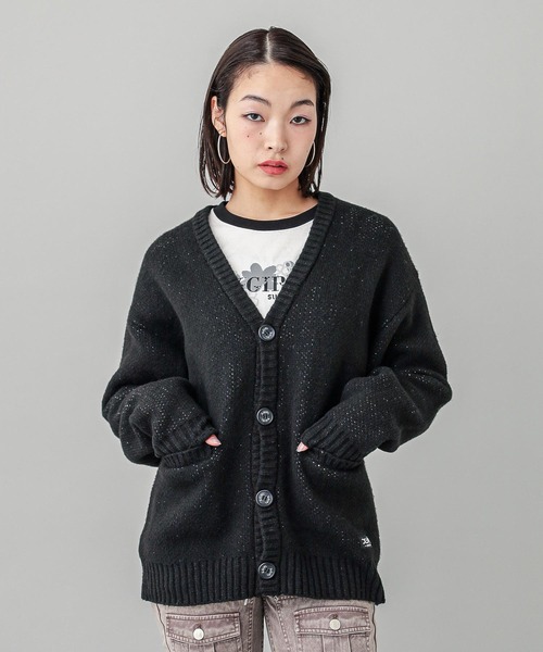 X-girl（エックスガール） ニットカーディガン ONE SIZE グレー