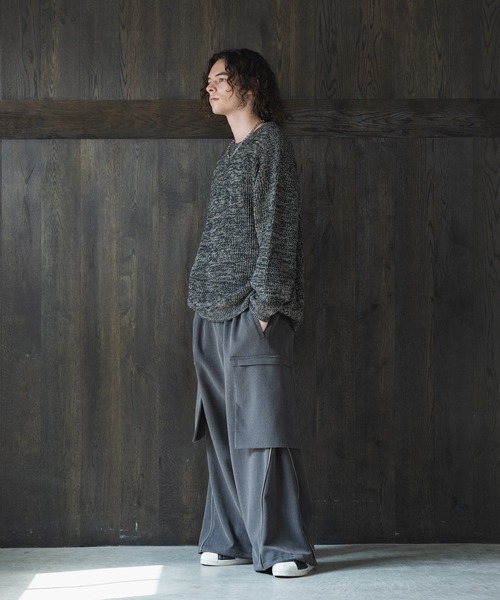 「Casper John」 長袖ニット MEDIUM オリーブ メンズ_画像3