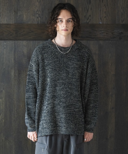 「Casper John」 長袖ニット MEDIUM オリーブ メンズ_画像4