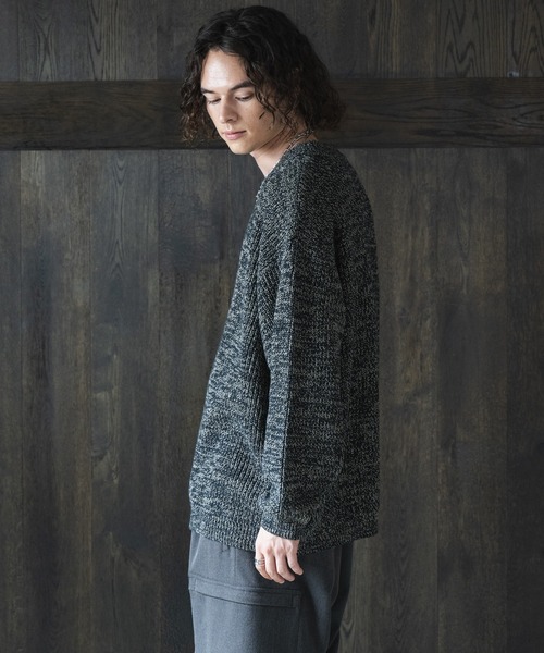 「Casper John」 長袖ニット MEDIUM オリーブ メンズ_画像5