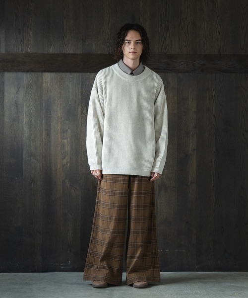 「Casper John」 長袖ニット MEDIUM オリーブ メンズ_画像9