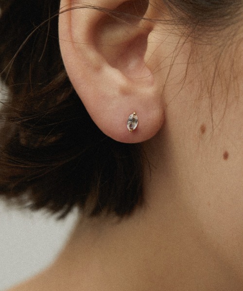 BAQLESS（バックレス） ピアス HONESTY LEAF WHITE ピアス レディース
