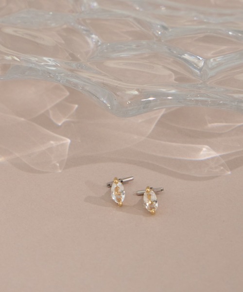 BAQLESS（バックレス） ピアス HONESTY LEAF WHITE ピアス レディース