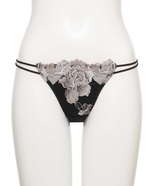 ★Ravijour★ストライプアクアブラショーツ★パンツ下着★ブラックレース★F ラヴィジュール RAVIJOUR ビタークロスサイドレース ショーツ【返品