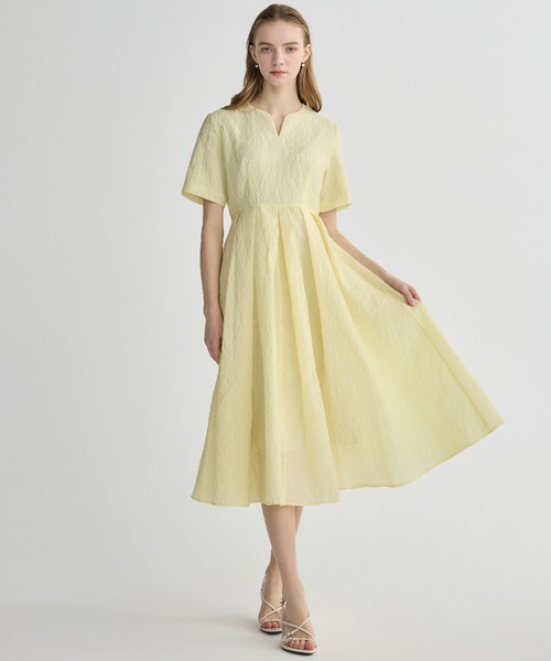 ワンピース PHEA JACQUARD KEY NECK DRESS
