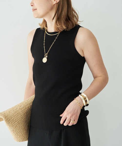 Deuxieme Classe Diner B RIB CROP タンクトップ Deuxieme Classe（ドゥーズィエムクラス） ニット セーター *DINER B