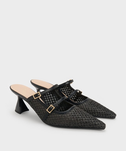 CHARLES ＆ KEITH（チャールズ&キース） パンプス ミュール ラフィア