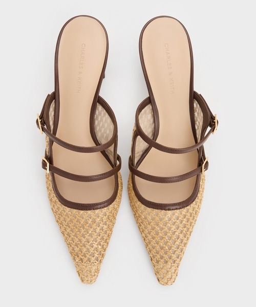 CHARLES ＆ KEITH（チャールズ&キース） パンプス ミュール ラフィア