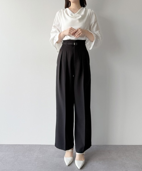 「mipiarl」 スラックス LARGE チャコール レディース_画像4
