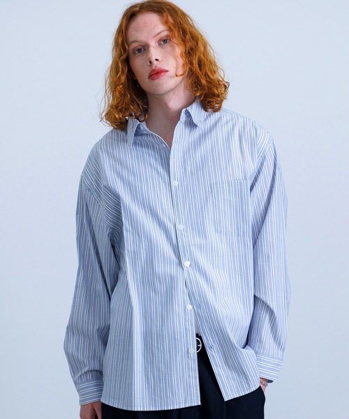 searoomlynn ECO FABRICマルチストライプルーズシャツ Revo. シャツ マルチストライプ ロングスリーブ ルーズシャツ