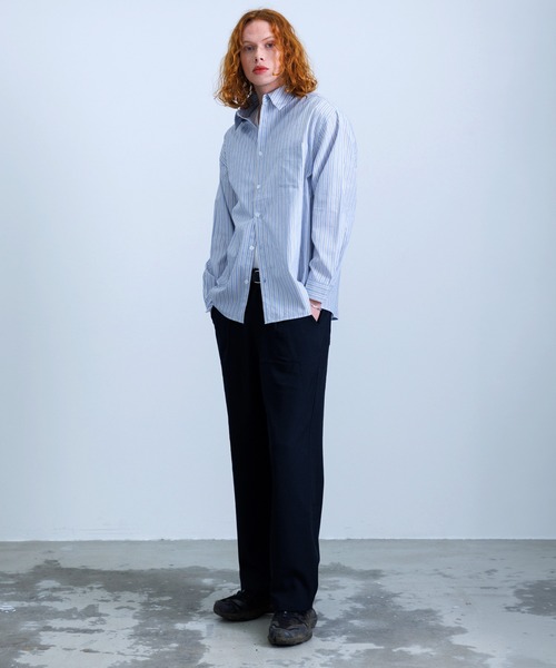 searoomlynn ECO FABRICマルチストライプルーズシャツ Revo. シャツ マルチストライプ ロングスリーブ ルーズシャツ