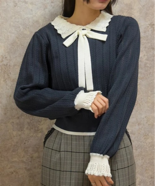 axes femme（アクシーズ ファム） ニット セーター バイカラー襟付き