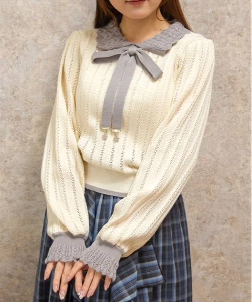 axes femme（アクシーズ ファム） ニット セーター バイカラー襟付き