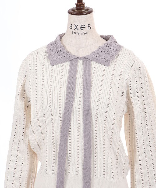 axes femme（アクシーズ ファム） ニット セーター バイカラー襟付き