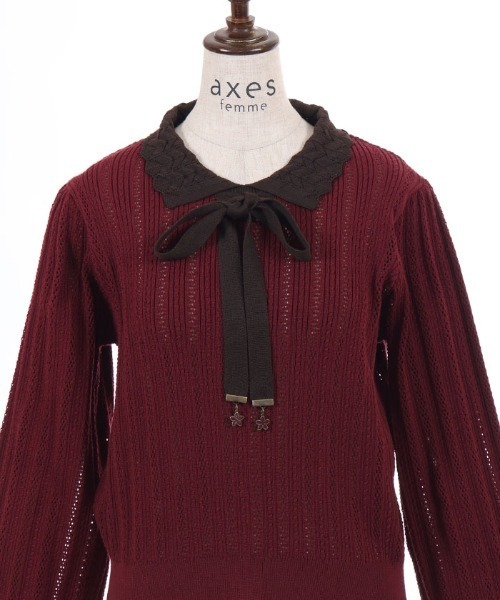 axes femme（アクシーズ ファム） ニット セーター バイカラー襟付き