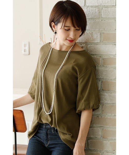 ElegChic tシャツ バルーンスリーブカットソー レディース : ZOZOTOWN