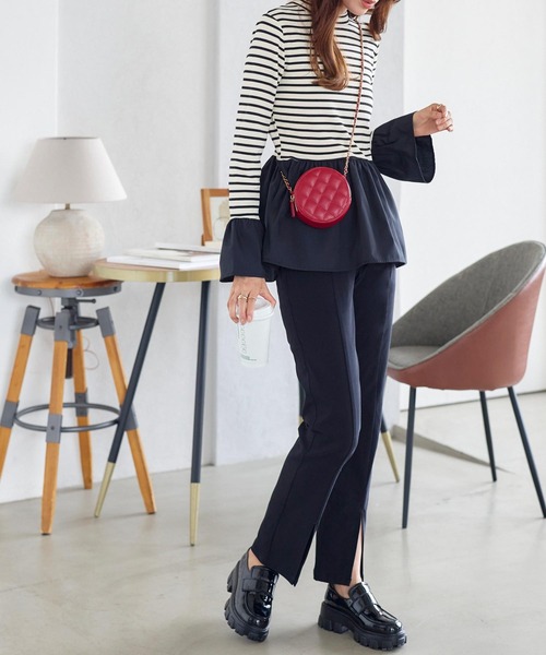 KOBE LETTUCE（神戸レタス） パンツ 錯覚美脚スリットレギンスパンツ